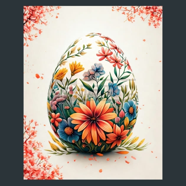 Floral Easter Eggs 9 Metal Wall Art and Desktop Mouse Pad by X2Metal