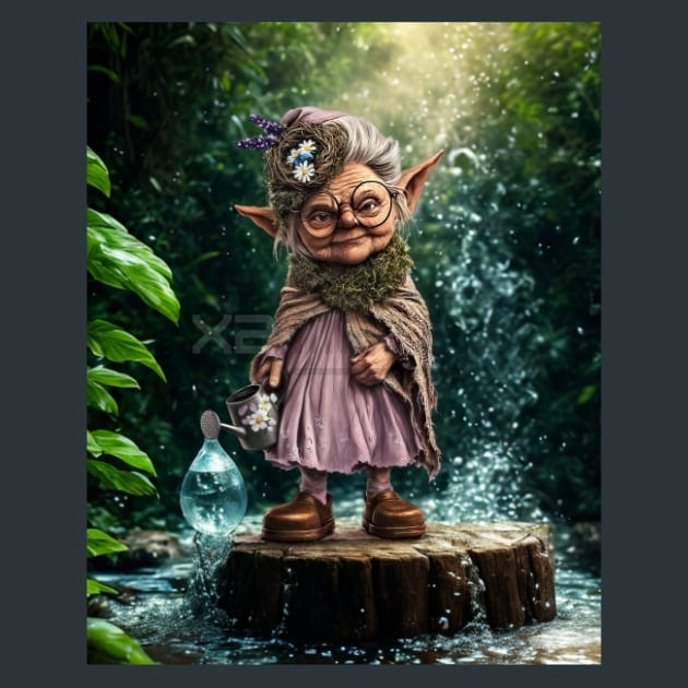 Floral Gnome 10 Metal Wall Art and Desktop Mouse Pad by X2Metal