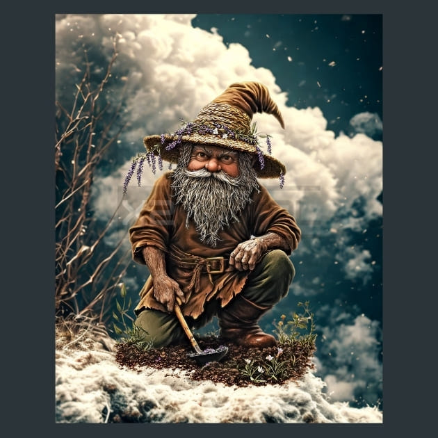 Floral Gnome 13 Metal Wall Art and Desktop Mouse Pad by X2Metal