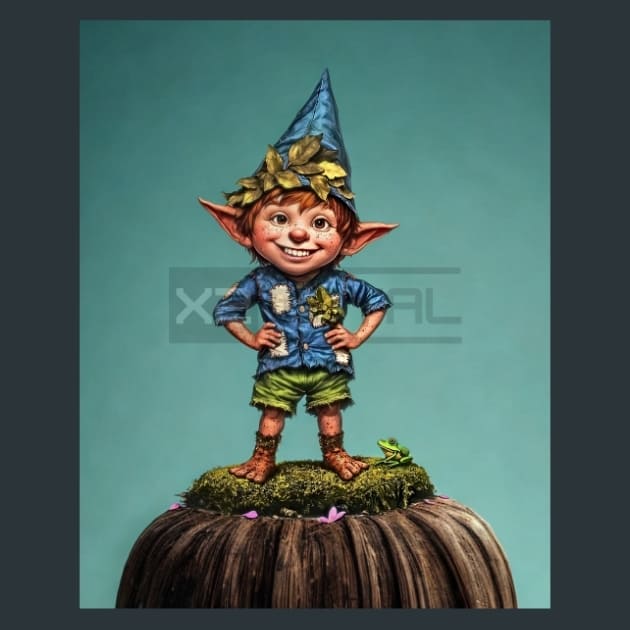 Floral Gnome 17 Metal Wall Art and Desktop Mouse Pad by X2Metal