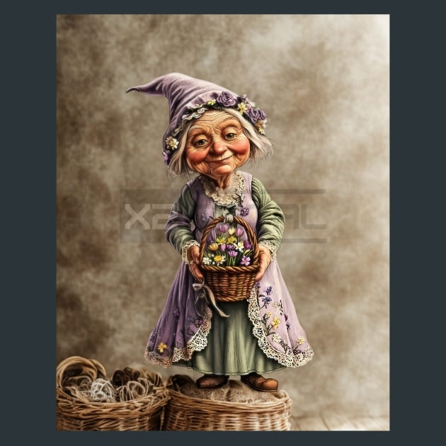 Floral Gnome 4 Metal Wall Art and Desktop Mouse Pad by X2Metal