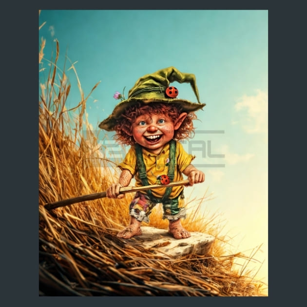 Floral Gnome 9 Metal Wall Art and Desktop Mouse Pad by X2Metal