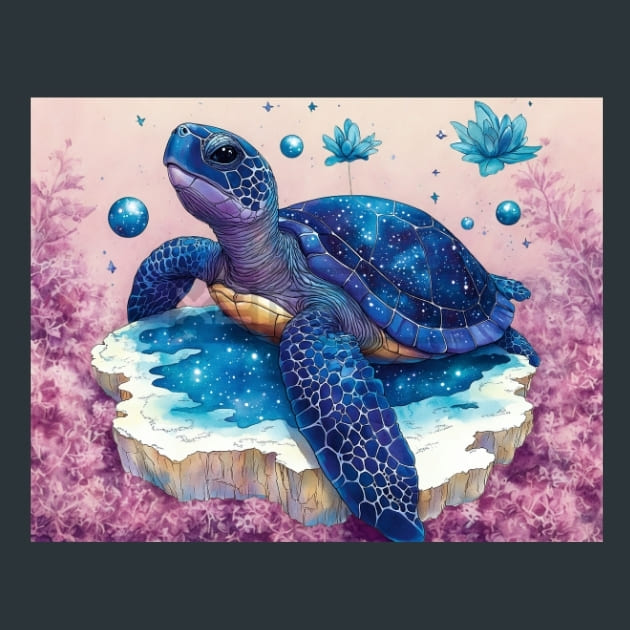 Flowing With the Tide Turtles Metal Wall Art and Desktop Mouse Pad by X2Metal
