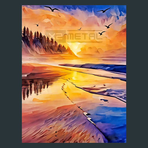 Foggy Shore Metal Wall Art and Desktop Mouse Pad by X2Metal