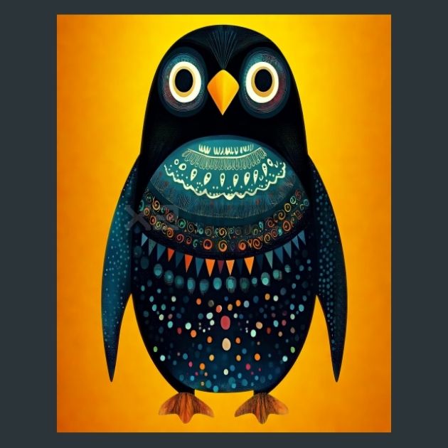 Folk-Art-Penguins-11-Metal-Prints