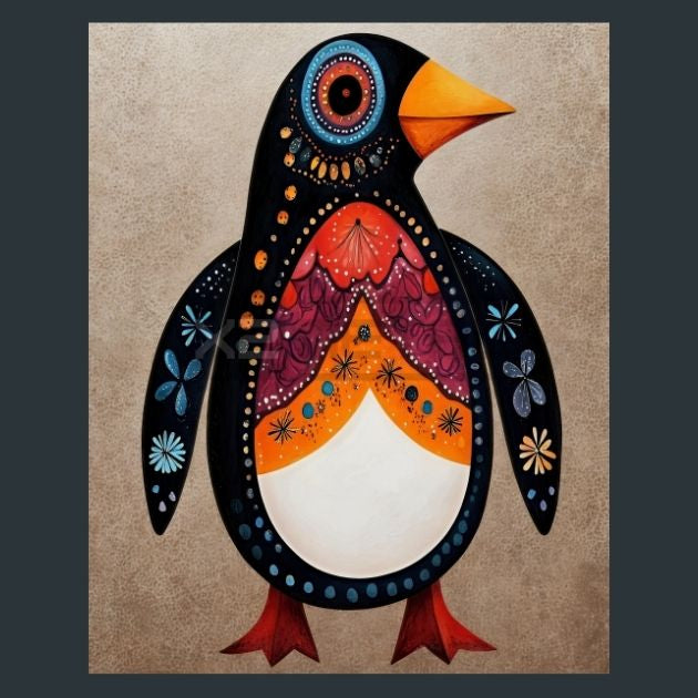 Folk-Art-Penguins-12-Metal-Prints