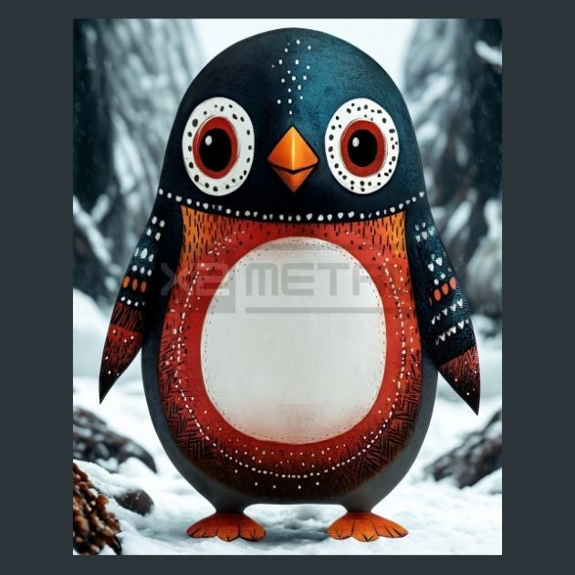 Folk-Art-Penguins-3-Metal-Prints