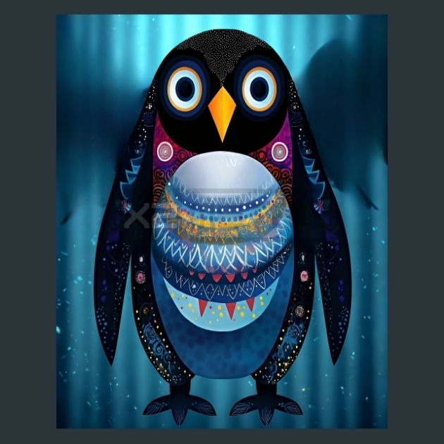 Folk-Art-Penguins-5-Metal-Prints