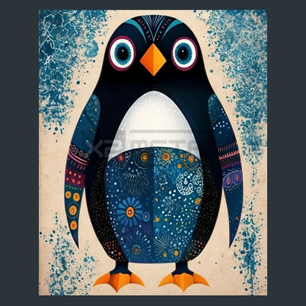 Folk-Art-Penguins-9-Metal-Prints