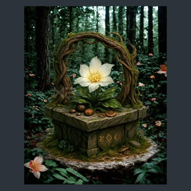 Forest-Altar-Moonflower-Magical-Forest-metal-prints-posters-mouse-pads