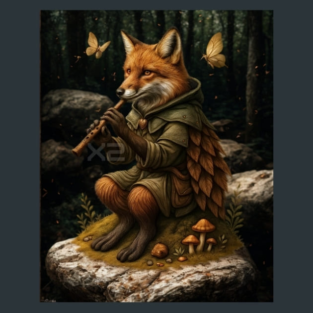 Forest-Fox-Magical-Forest-metal-prints-posters-mouse-pads