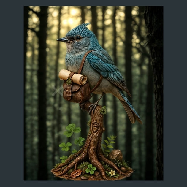 Forest Messenger Bird Metal Wall Art and Desktop Mouse Pad by X2Metal