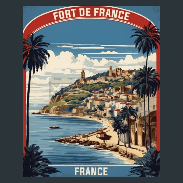 FortdeFrance Metal Wall Art and Desktop Mouse Pad by X2Metal
