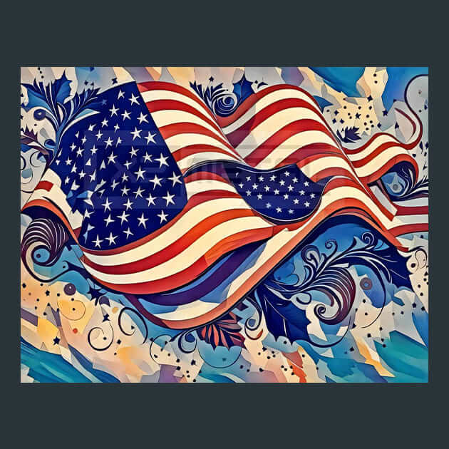 Fourth of July Jubilee Metal Wall Art and Desktop Mouse Pad by X2Metal
