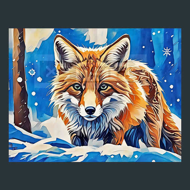 Fox Arctic Scene – Metal Print &amp; Mouse Pad | ChromaLuxe | Made in Iowa USA