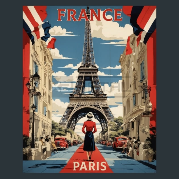 France Paris 2 Metal Wall Art and Desktop Mouse Pad by X2Metal