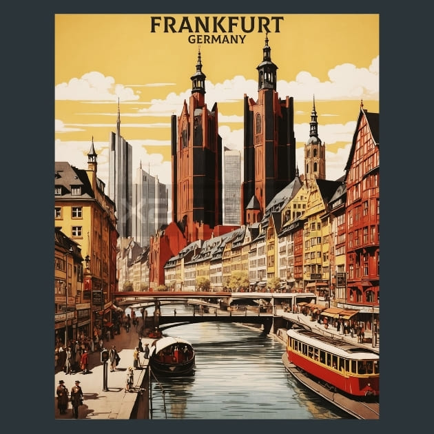 Frankfurt am Main 4 Germany Metal Wall Art and Desktop Mouse Pad by X2Metal