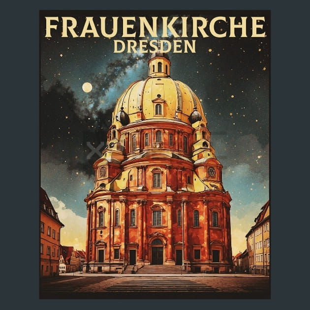 Frauenkirche 2 Germany Metal Wall Art and Desktop Mouse Pad by X2Metal