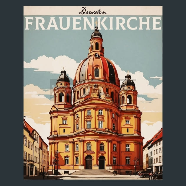 Frauenkirche 3 Germany Metal Wall Art and Desktop Mouse Pad by X2Metal