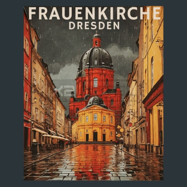 Frauenkirche Germany Metal Wall Art and Desktop Mouse Pad by X2Metal