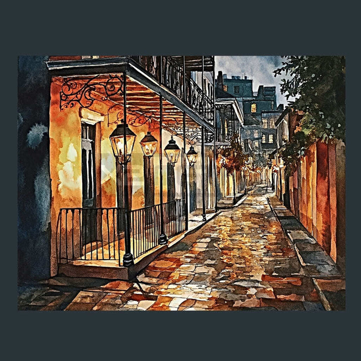 French Quarter Gas Lamp Louisiana Metal Wall Art and Desktop Mouse Pad by X2Metal