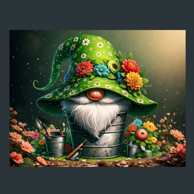Funny Spring Gnomes 05 Metal Wall Art and Desktop Mouse Pad by X2Metal