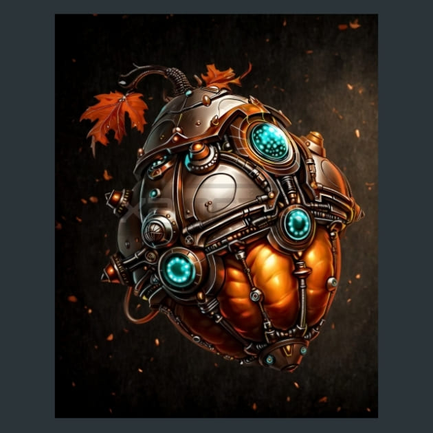 Futuristic Acorn Metal Wall Art and Desktop Mouse Pad by X2Metal
