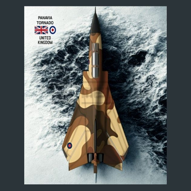GB Panvia Tornado Jet Metal Wall Art and Desktop Mouse Pad by X2Metal
