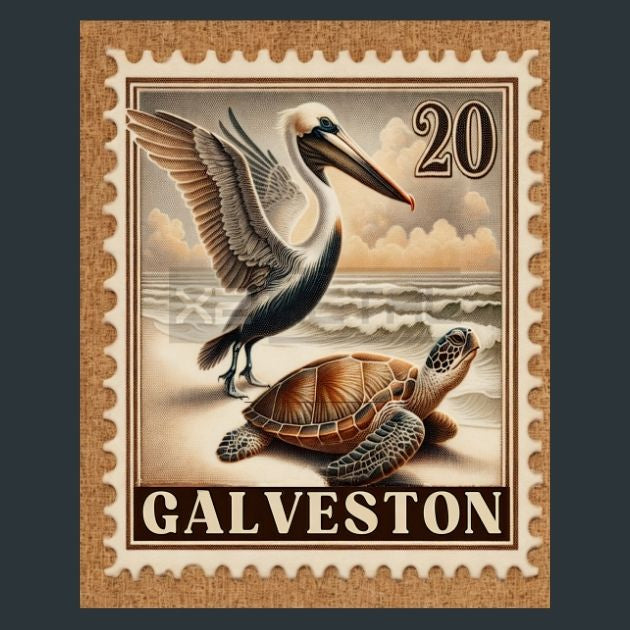Galveston-City-Stamp-Metal-Prints