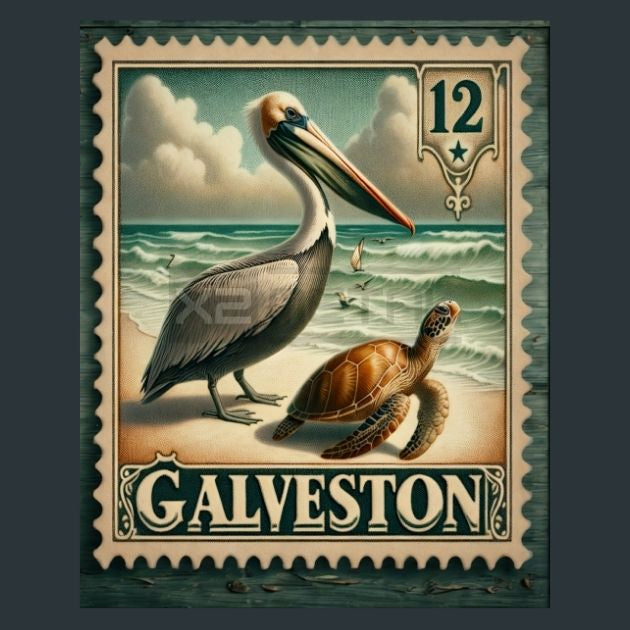 Galveston-Stamp-Metal-Prints