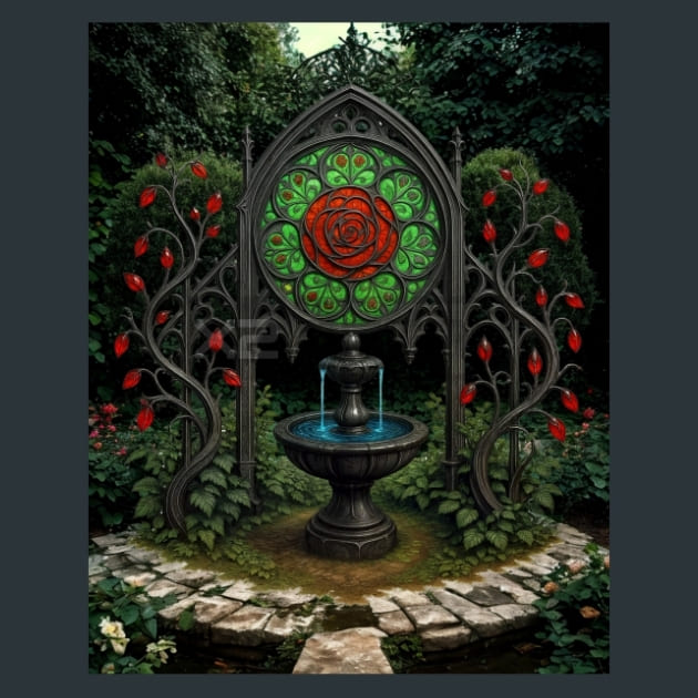 Garden-Gothic Alchemy Metal Wall Art and Desktop Mouse Pad by X2Metal