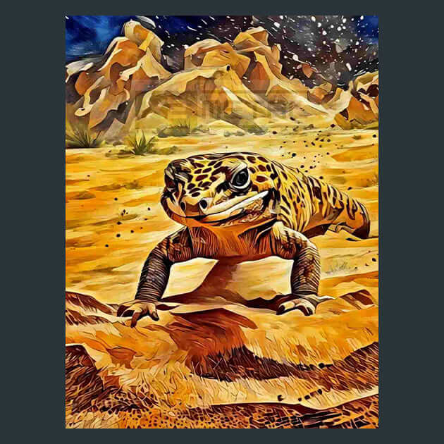 Gecko Sandstorm Metal Wall Art and Desktop Mouse Pad by X2Metal