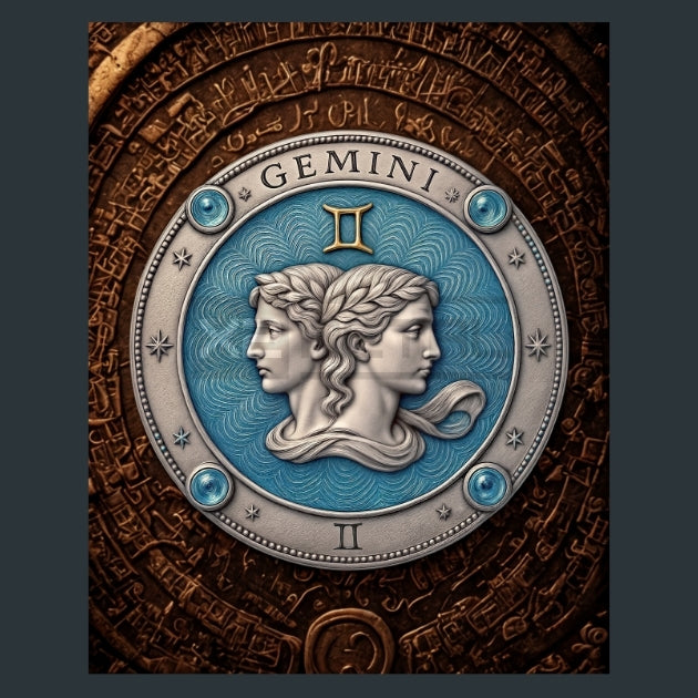 Gemini-Zodiac-Renaissance-Western Metal Wall Art and Desktop Mouse Pad by X2Metal