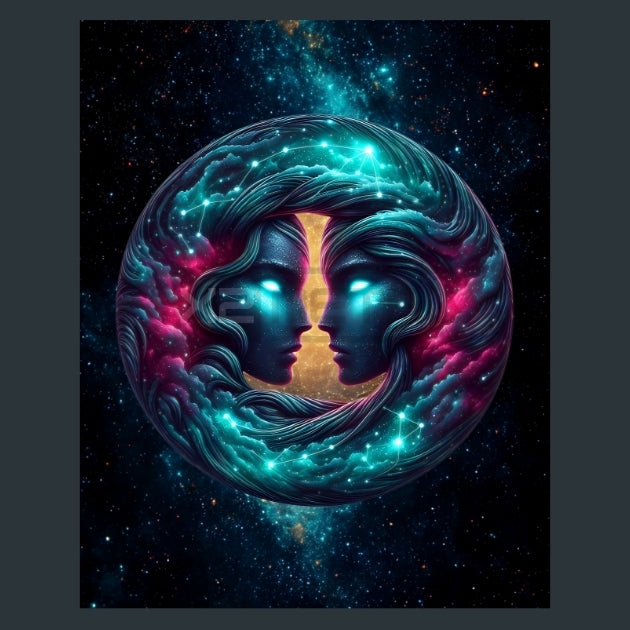 Gemini-Zodiac Sign Metal Wall Art and Desktop Mouse Pad by X2Metal
