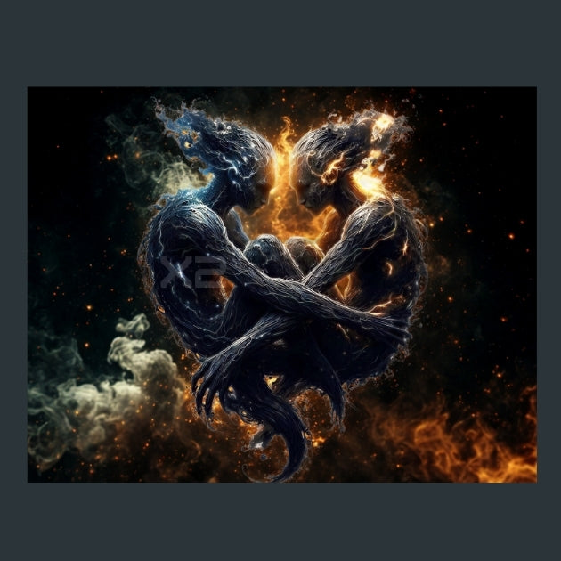 Gemini-Zodiac-Signs-Ethereal Metal Wall Art and Desktop Mouse Pad by X2Metal