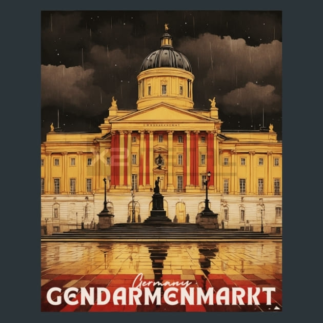 Gendarmenmarkt 2 Germany Metal Wall Art and Desktop Mouse Pad by X2Metal