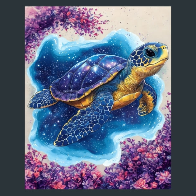Gentle Voyager Turtles Metal Wall Art and Desktop Mouse Pad by X2Metal