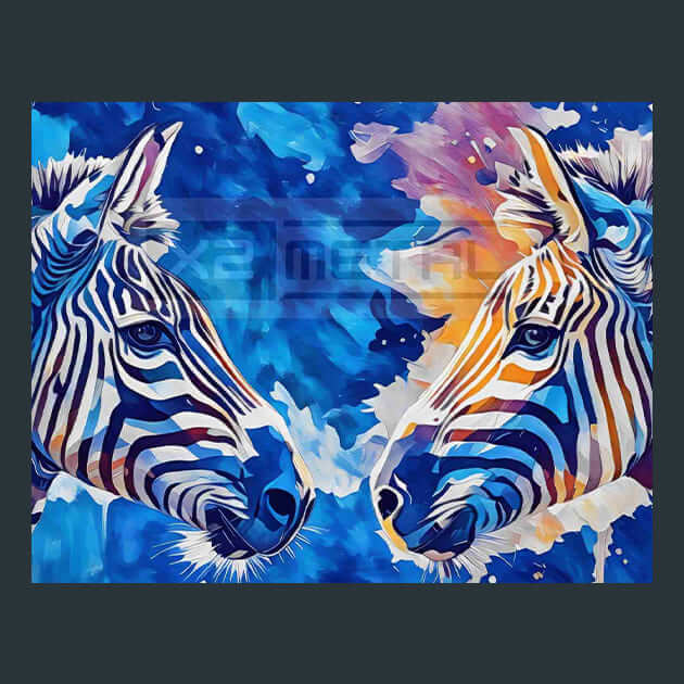 Gentle Zebra Gaze Metal Wall Art and Desktop Mouse Pad by X2Metal