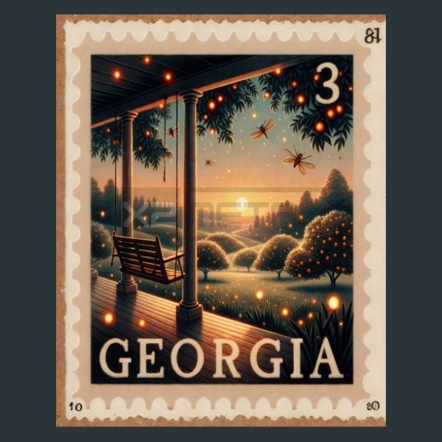 Georgia-Stamp-Metal-Prints