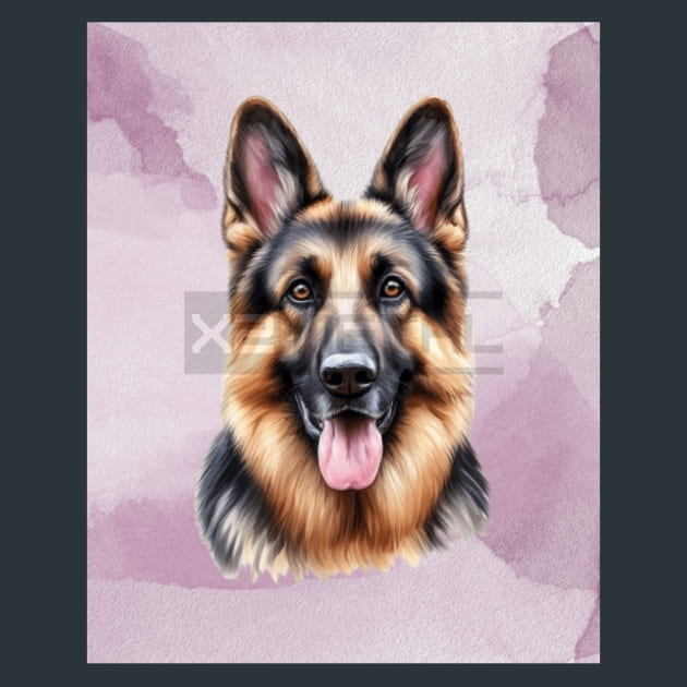 German Shepherd 1 Metal Wall Art and Desktop Mouse Pad by X2Metal