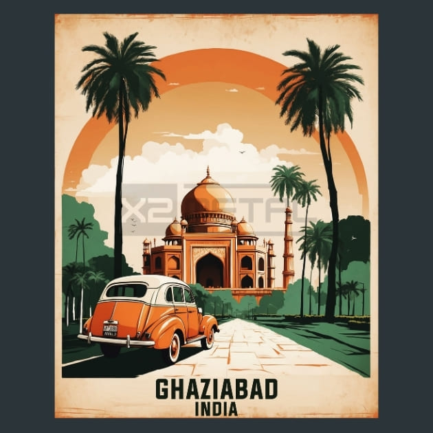 Ghaziabad India Metal Wall Art and Desktop Mouse Pad by X2Metal