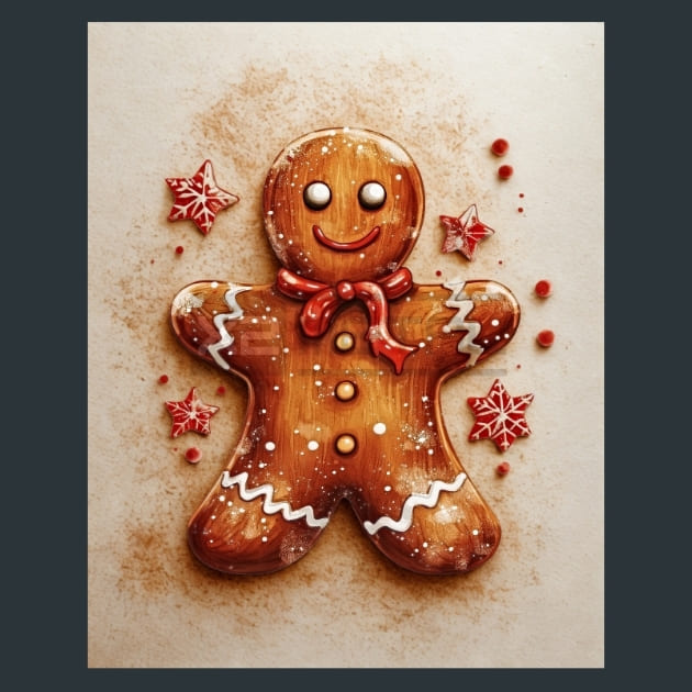 Gingerbread Joy 16 Metal Wall Art and Desktop Mouse Pad by X2Metal