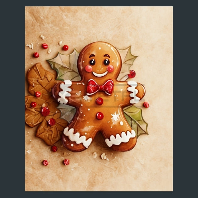 Gingerbread Joy 18 Metal Wall Art and Desktop Mouse Pad by X2Metal