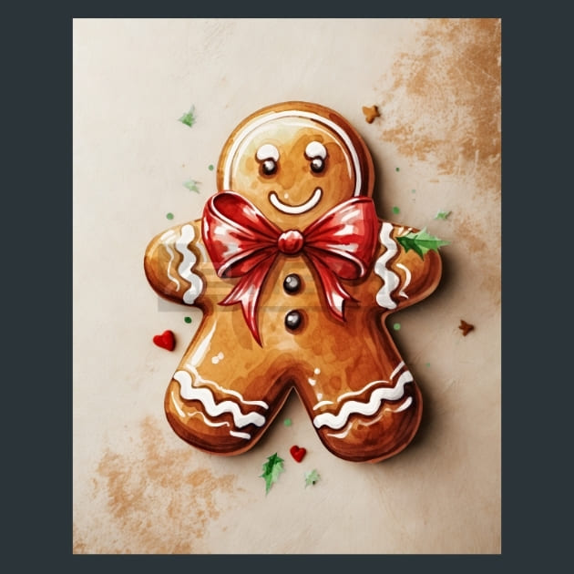 Gingerbread Joy 21 Metal Wall Art and Desktop Mouse Pad by X2Metal