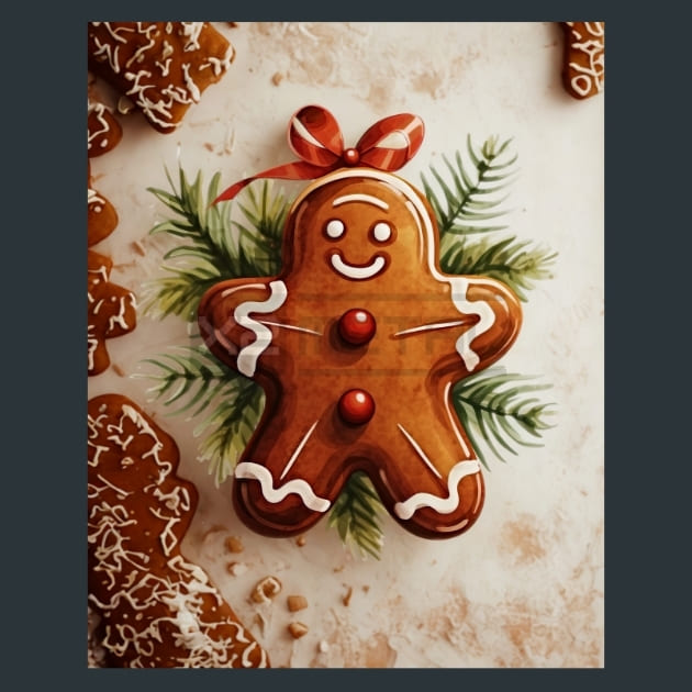 Gingerbread Joy 23 Metal Wall Art and Desktop Mouse Pad by X2Metal