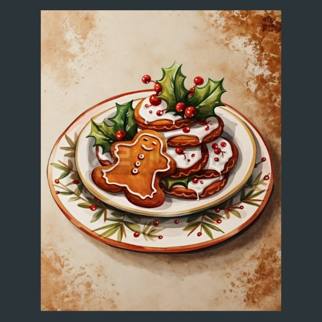 Gingerbread Joy 28 Metal Wall Art and Desktop Mouse Pad by X2Metal