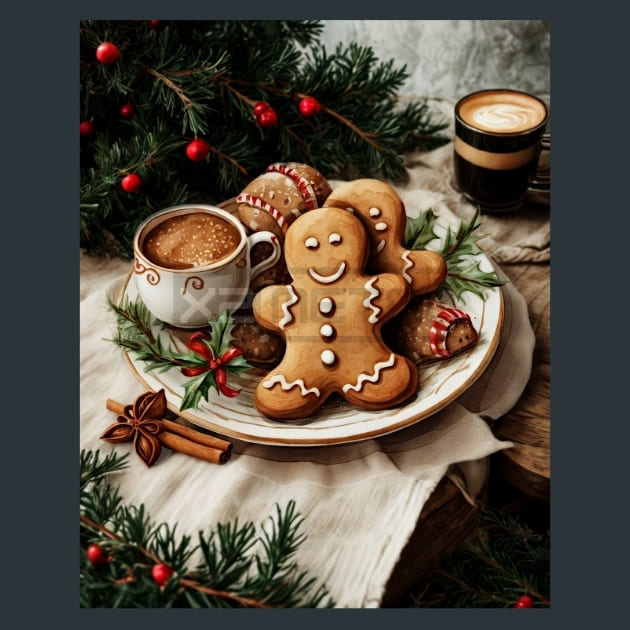 Gingerbread Joy 38 Metal Wall Art and Desktop Mouse Pad by X2Metal
