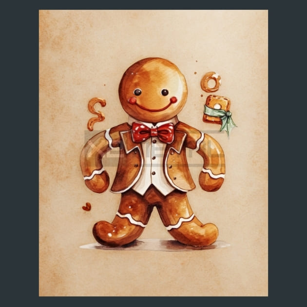 Gingerbread Joy 6 Metal Wall Art and Desktop Mouse Pad by X2Metal