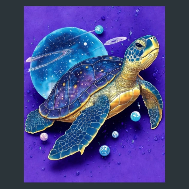 Glide of the Deep Turtles Metal Wall Art and Desktop Mouse Pad by X2Metal