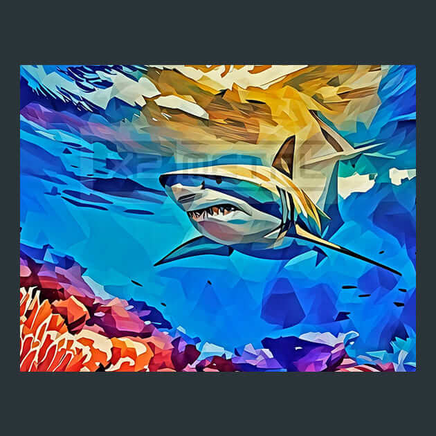 Gliding Sharks – Metal Print &amp; Mouse Pad | ChromaLuxe | Made in Iowa USA